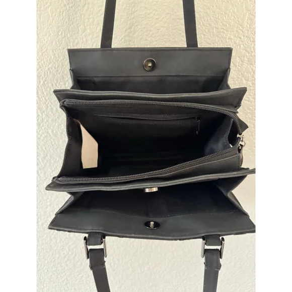 Black Flocked Velvet Floral Shoulder Bag Vintage Y2K Goth Coquette EUC Handbag - Picture 5 of 6